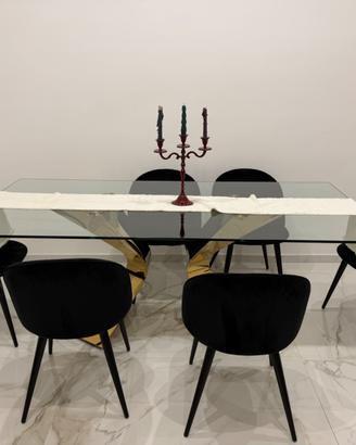 Tavolo da pranzo in vetro moderno