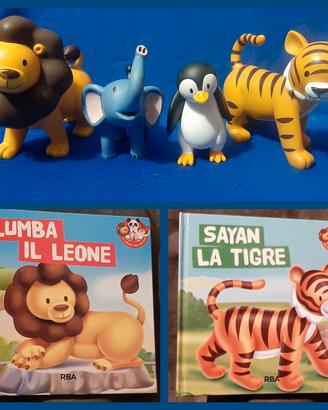 Lotto 2libri "Gli Animali del mio Zoo"RBA+4aninali