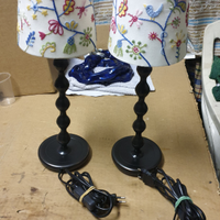 Coppia abat jour in metallo con paralume