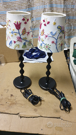 Coppia abat jour in metallo con paralume