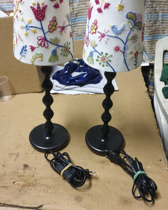 Coppia abat jour in metallo con paralume