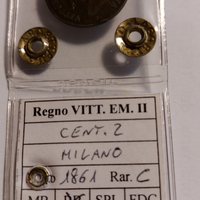 2 centesimi 1861 Milano periziata