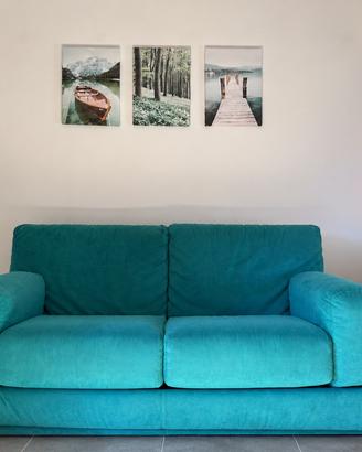 Divano due posti color turchese