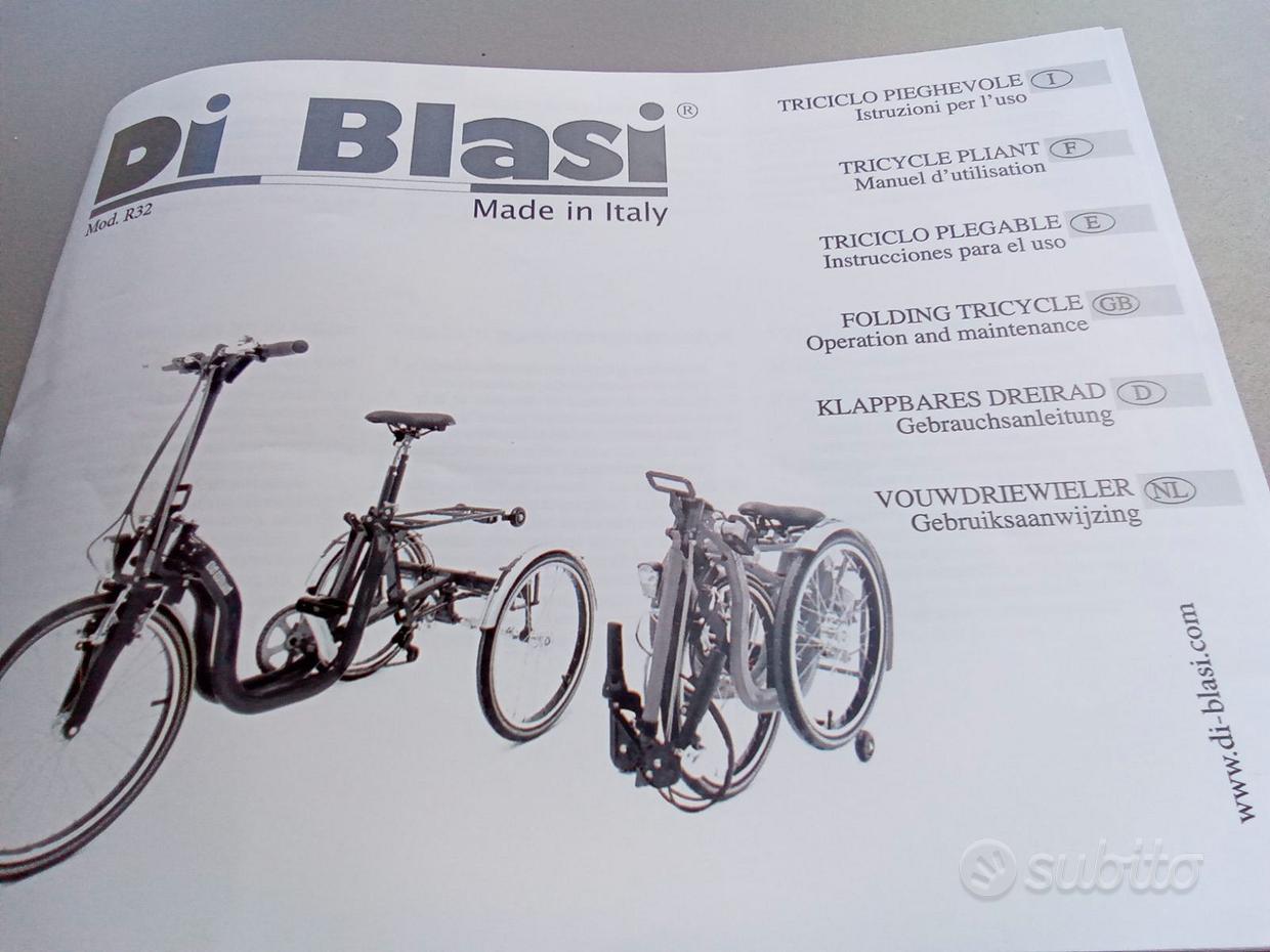 Jolre Triciclo adulto da 24 pollici, triciclo adulto a 6 arce, 3 ruote