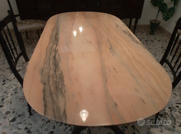 tavolo in marmo e legno 