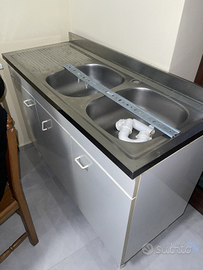 Mobile lavello cucina 120 cm con doppia vasca – Ot