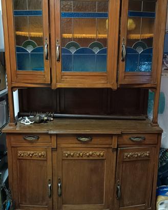 Credenza in stile Art Dèco in legno massello