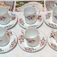 Set di 6 tazzine da caffè + piattini da collezione