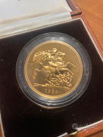 5 Pound Oro 1984 Proof Royal Mint – FDC con scatol