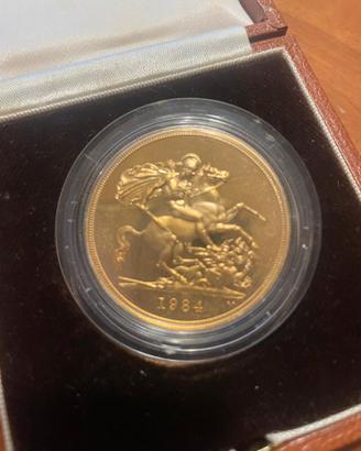 5 Pound Oro 1984 Proof Royal Mint – FDC con scatol