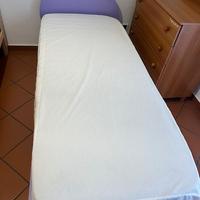 Letto con contenitore singolo Eris con spalliera
