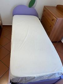 Letto con contenitore singolo Eris con spalliera