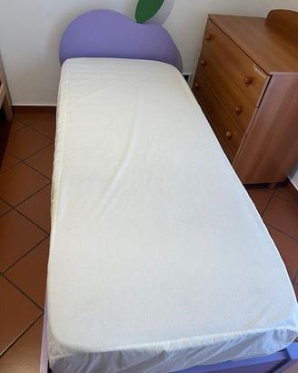 Letto con contenitore singolo Eris con spalliera