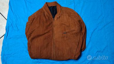 Giacca Bomber Vintage in Vero Camoscio Peau Vérit