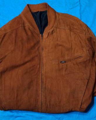 Giacca Bomber Vintage in Vero Camoscio Peau Vérit