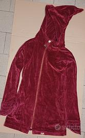 Chapati Design abito felpa bordeaux in velluto