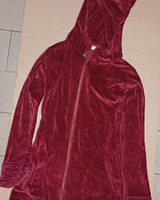 Chapati Design abito felpa bordeaux in velluto