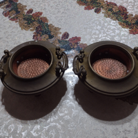 Set due piccoli bracieri vintage