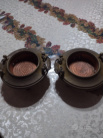 Set due piccoli bracieri vintage
