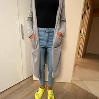 Maxi cardigan grigio