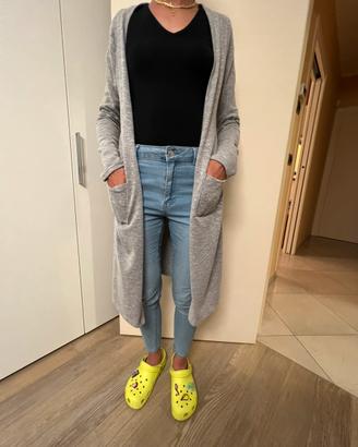 Maxi cardigan grigio