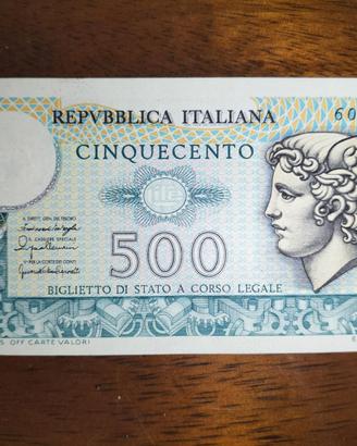 Banconota 500 Lire Testa di Mercurio 1976