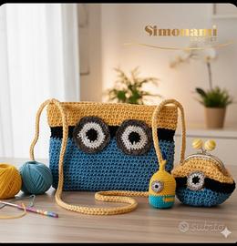 MINIONS! Set Borsa Porta Monete portachiavi 