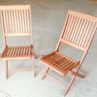 coppia sedie da esterno pieghevoli in sequoia 