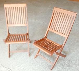 coppia sedie da esterno pieghevoli in sequoia 
