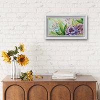 Mini tela dipinta a mano, piccolo dipinto di fiori