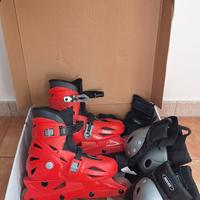 Pattini in linea roces 36-40 più protezioni