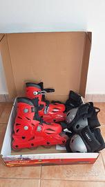 Pattini in linea roces 36-40 più protezioni