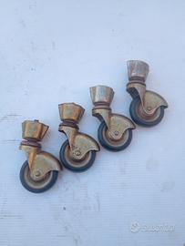 4 RUOTE IN FERRO PER CARRELLO 