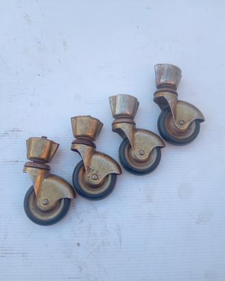4 RUOTE IN FERRO PER CARRELLO 
