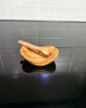 Legno di ulivo Mini ciotoline portasalse giardino