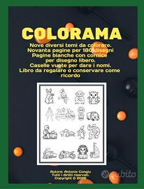 Libro da colorare, adatto dai 3 ai 7 anni.