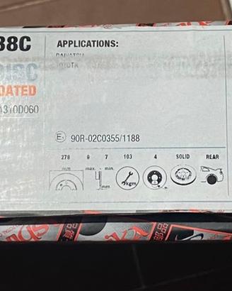 Dischi freno Asika diametro 278mm nuovi