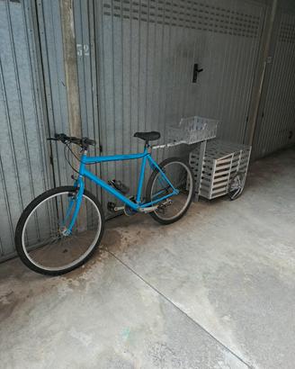 Bicicletta con carrello porta cani/merci