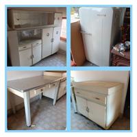 arredo cucina anni 50 mettitutto frigo Bosch vinta