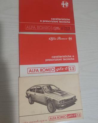 Libretti originali Alfa  GTV6 2.5 e Alfa 6 2.5