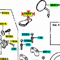 Protezione leva frizione Kawasaki KLR250 490061099