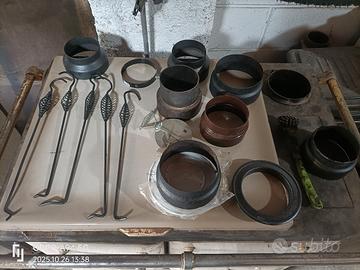 Tubi, curve,rosette, ferretti, diffusore di calore