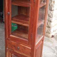 Mobile vetrina in legno massello arte povera