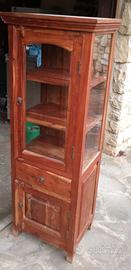 Mobile vetrina in legno massello arte povera