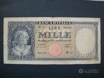 1000 lire TESTINA SOSTITUTIVA BANCONOTA RARA W10