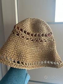 Cappello paglia stile crochet