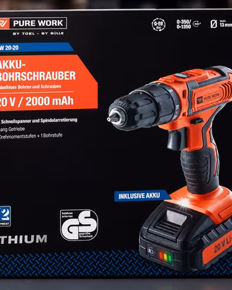 Avvitatore/trapano a batteria Pure Work 20V