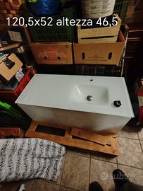 Lavandino piano in vetro con 4 cassetti 