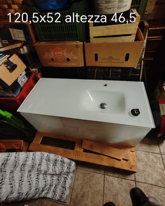 Lavandino piano in vetro con 4 cassetti 