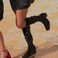 Stivale al ginocchio velluto nero